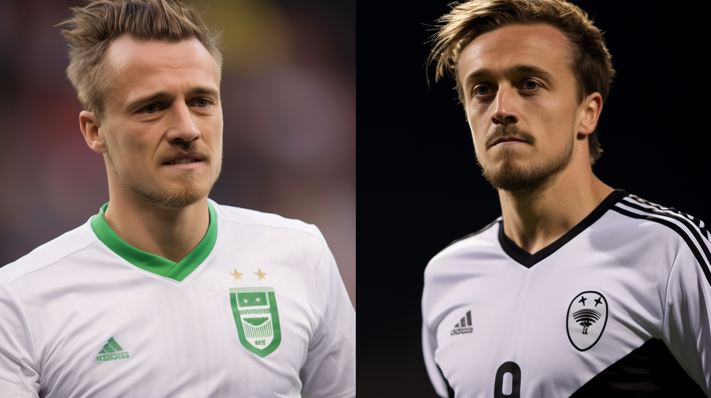 As estrelas do futebol Max Kruse e Jan-Peter Jacht...